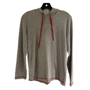 Wake & Wear Pull Over Hoodie Women's M/M Gray Red Accents A+